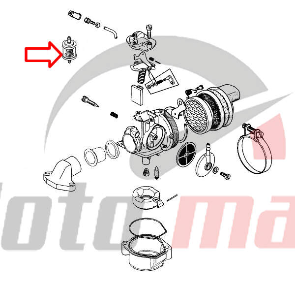 Filter goriva izlaz 6mm mali  l57mm omg