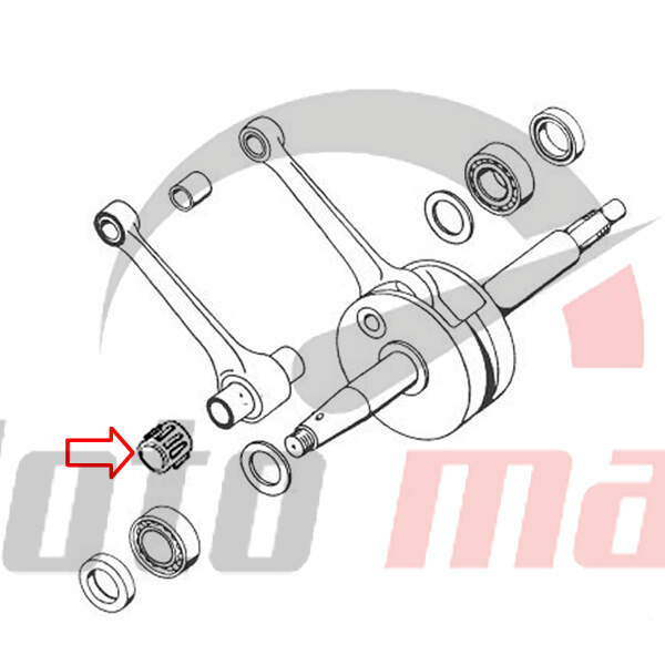 Needle bearing 16x21x10 mm connecting rod lower tomos vini