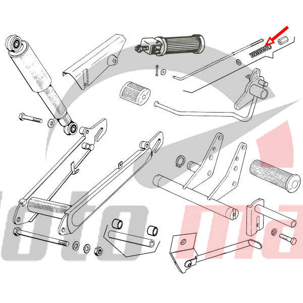 Spring rod rear brake tomos a3