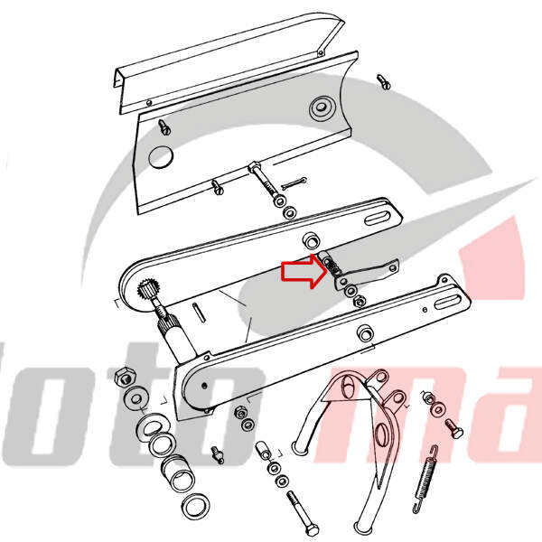 Spring lever brake plate rear  tomos apn t14 t15