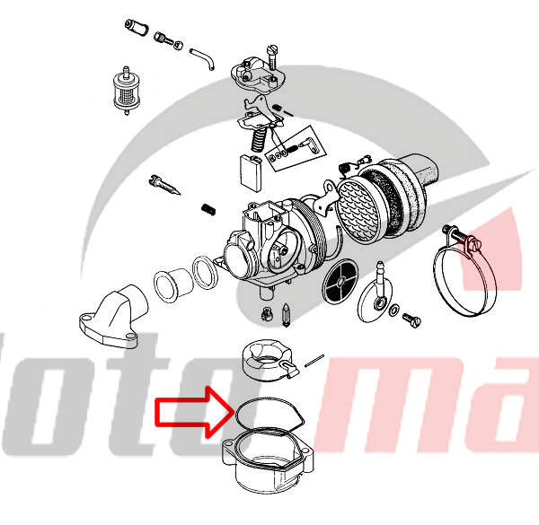 Gasket float chamber dellorto carburetor tomos