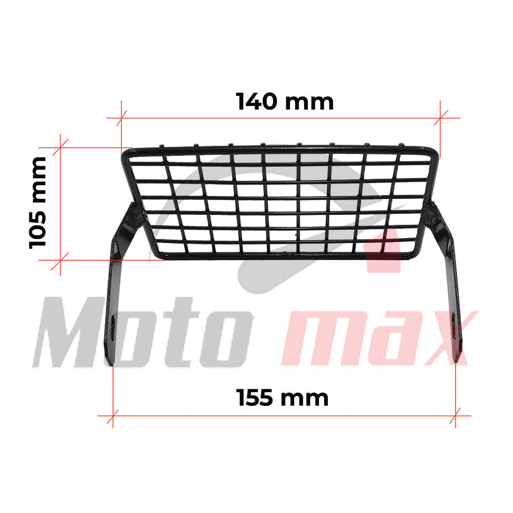 Mesh headlight cube black tomos 100x140mm