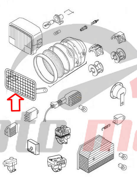 Mesh headlight cube nickel tomos 100x140mm