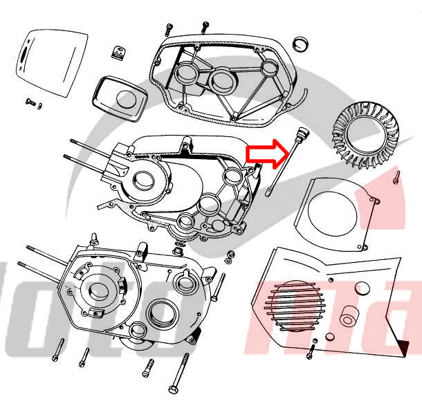 Oil control lever tomos apn4 l83mm longer