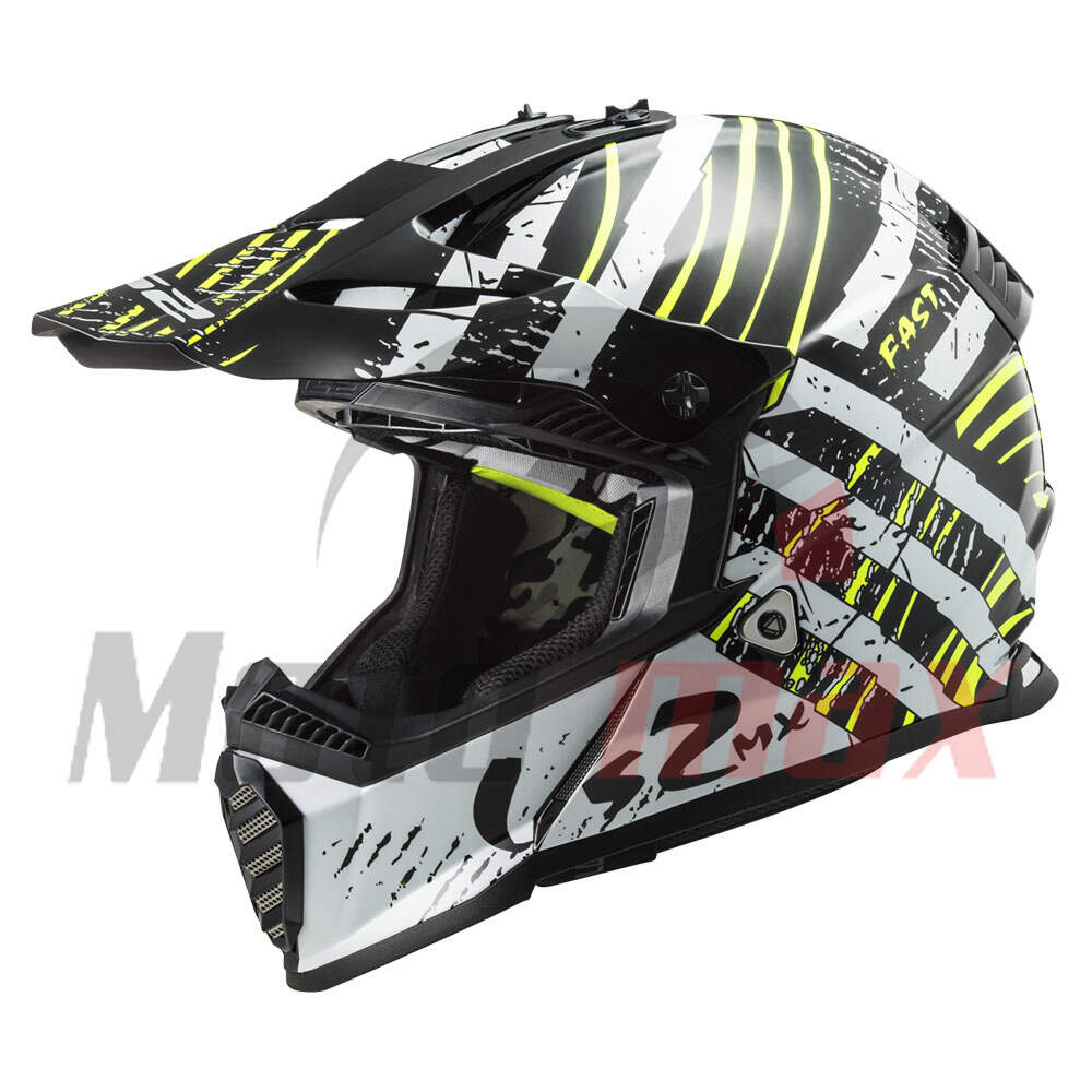 Kaciga LS2 Cross MX437 FAST VERVE crno bela XL