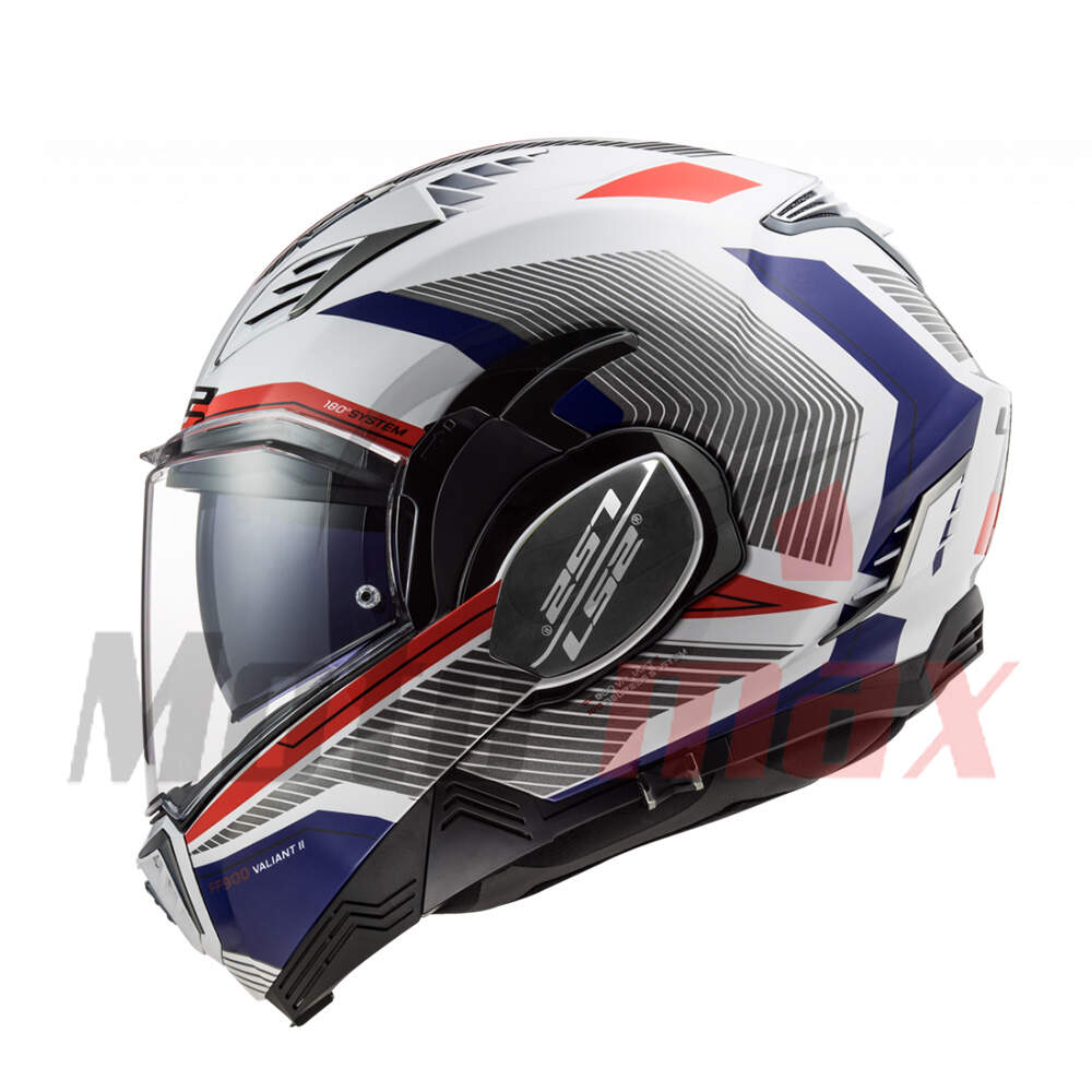 Helmet ls2 flip up ff900 valiant ii revo white red blue xxl