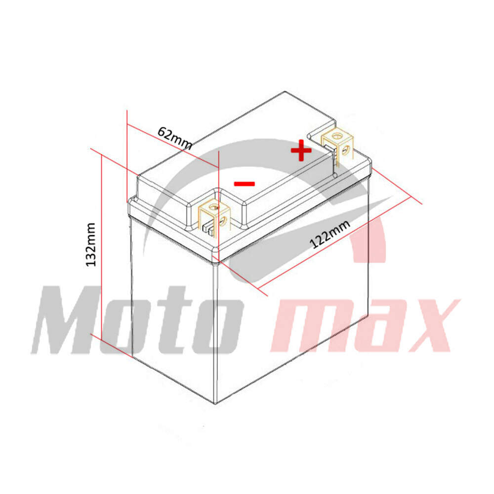 Akumulator unibat 6v 11ah kiselinski 6n11a-3a desni plus (122x62x132)