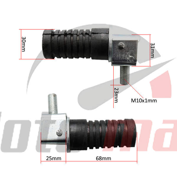 Footrest overlapping with stud tomos