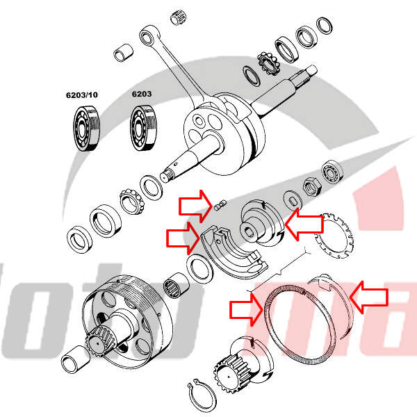 Clutch shoes 1st gear tomos a3 cpl