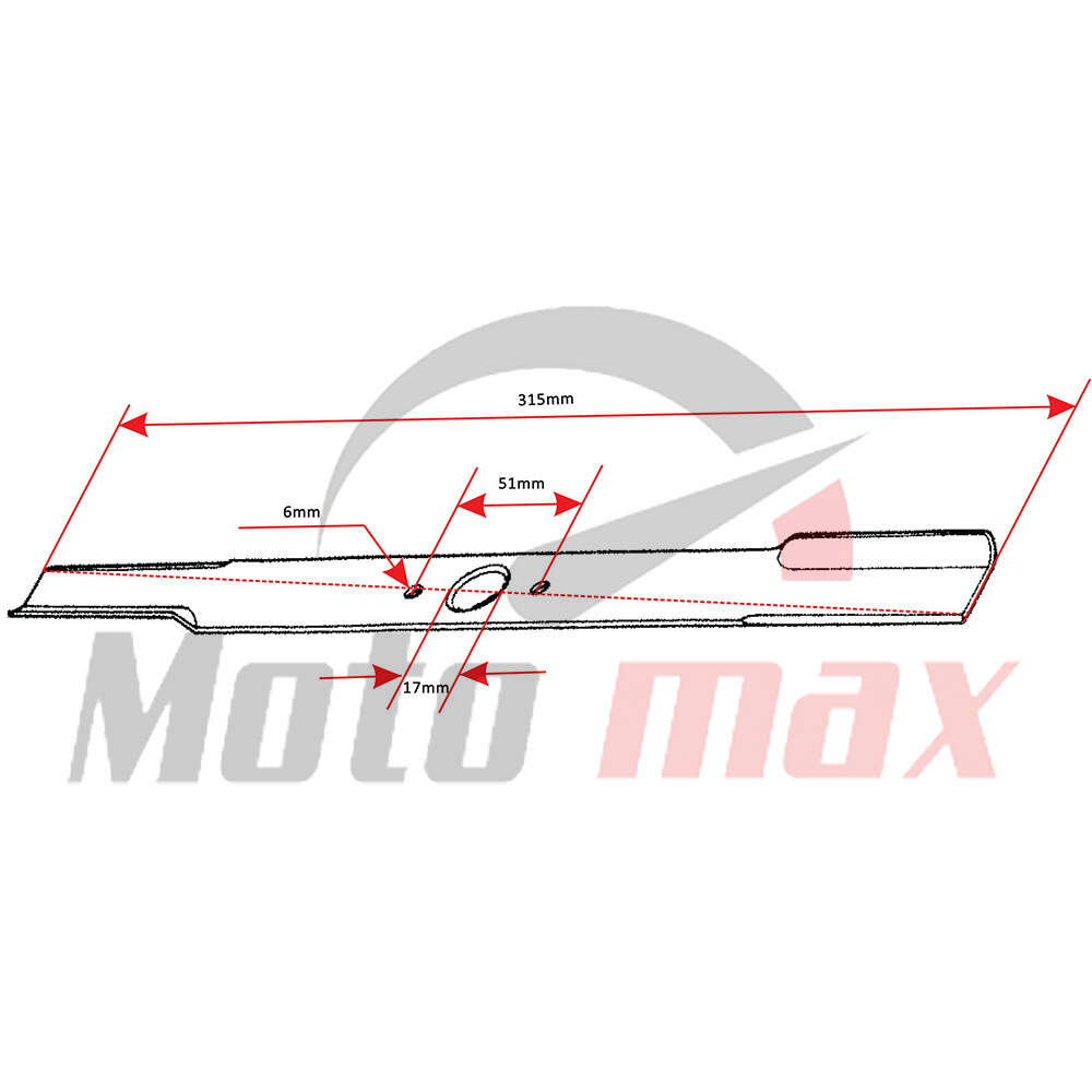 Lawn mower blade long 315 mm diameter 17 mm mtd 32e junior