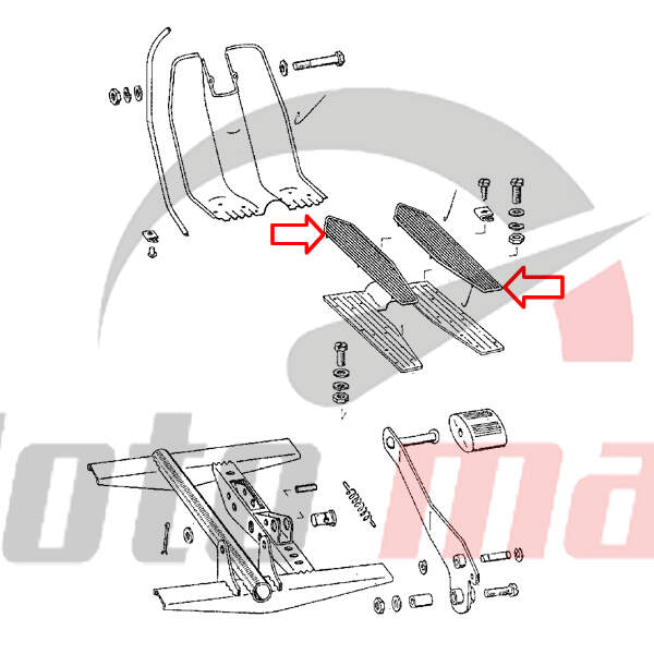 Footboard rubbers tomos apn. t12. t14