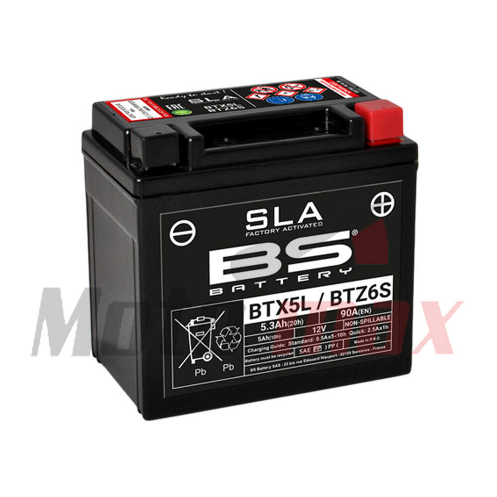 Akumulator BS 12V 5Ah BTX5L-FA SLA desni plus (113x70x105)