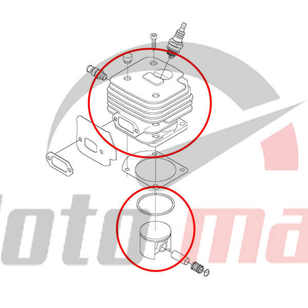 Cylinder with piston h 272 fi 52 mm meteor