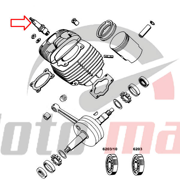 Spark plug moto-bike e8c tomos