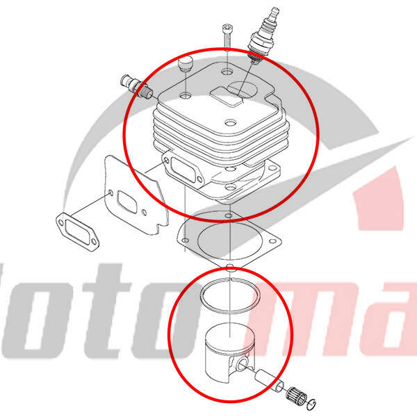 Cylinder with piston h 272 fi 52 mm mtb