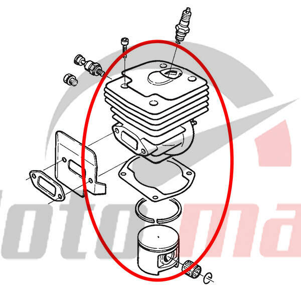 Cilindar sa klipom h 371 372 jonsered 2071 fi 52 mm big bore hyway