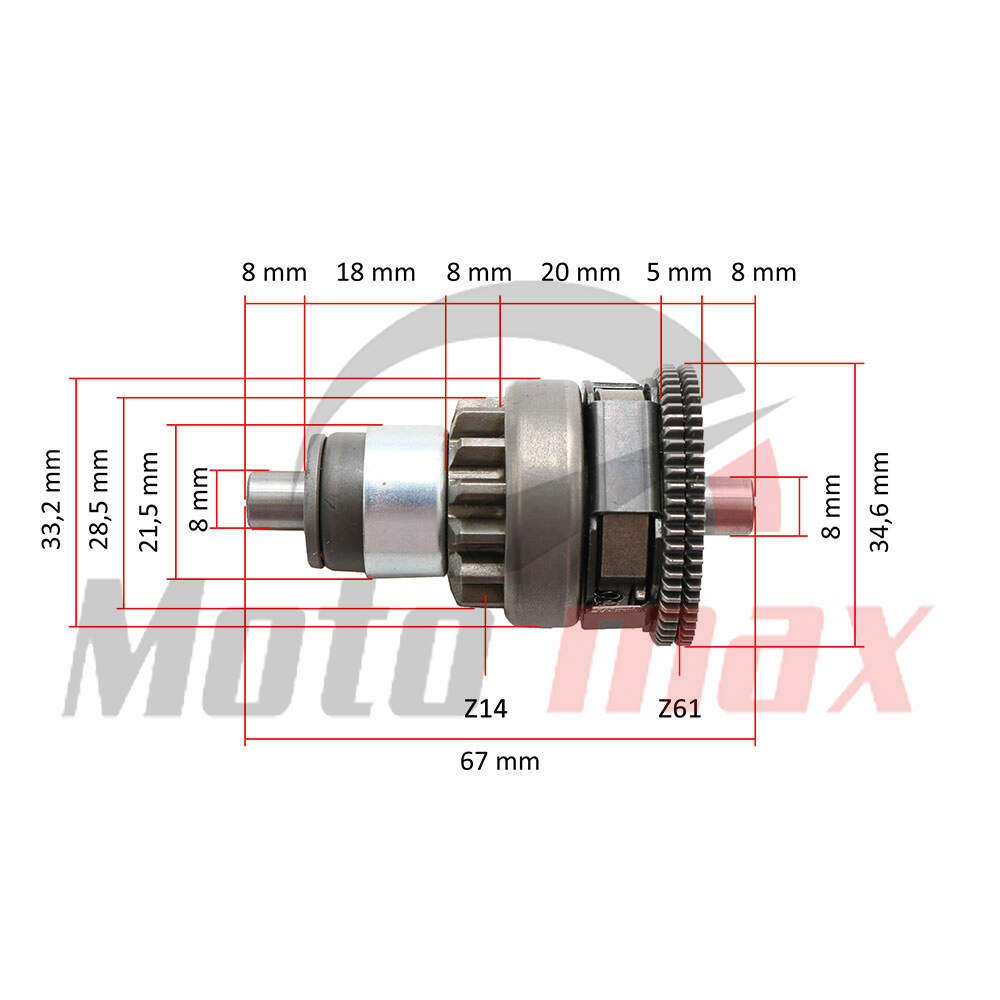 Starter bendix aprilia sr di-tech (f,morini) 50cc ducati