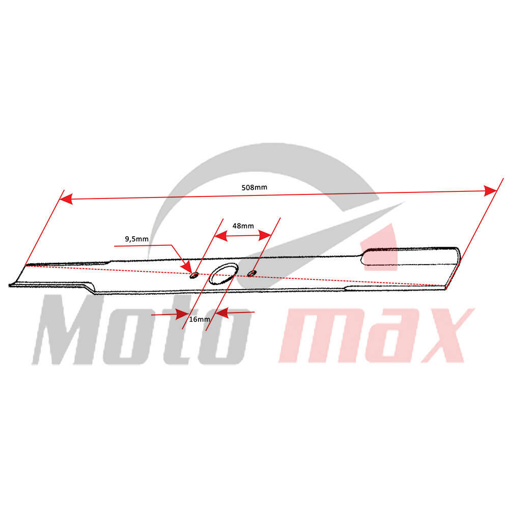 Lawnmower blade l 510 mm dia. 16 mm husqvarna