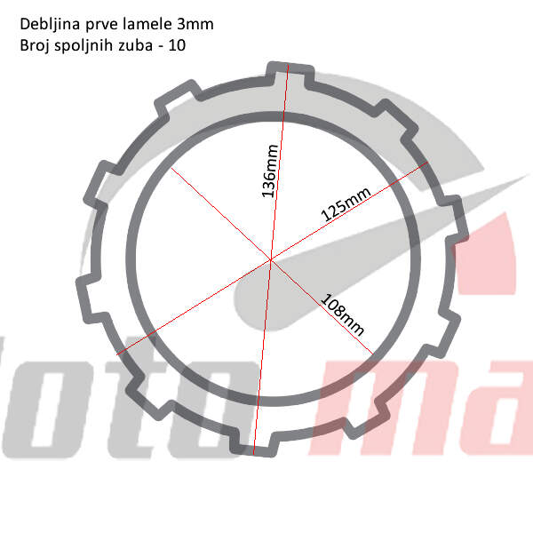 Clutch friction plates trw mcc110-8 set