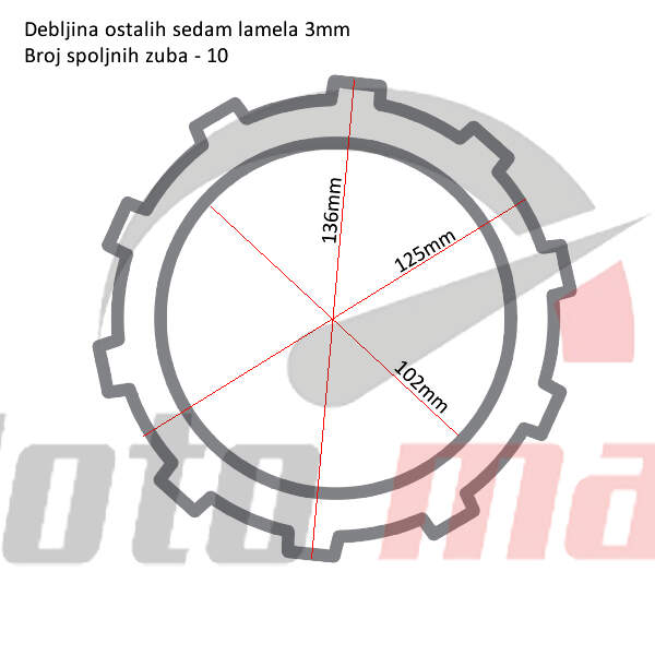 Clutch friction plates trw mcc110-8 set