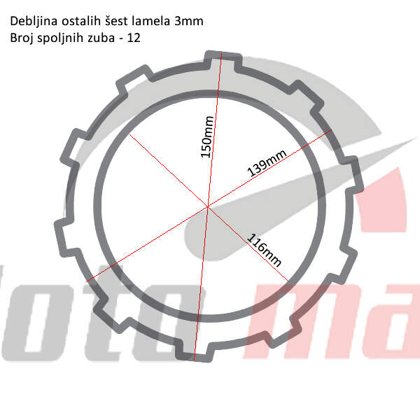 Clutch friction plates trw mcc115-7 set