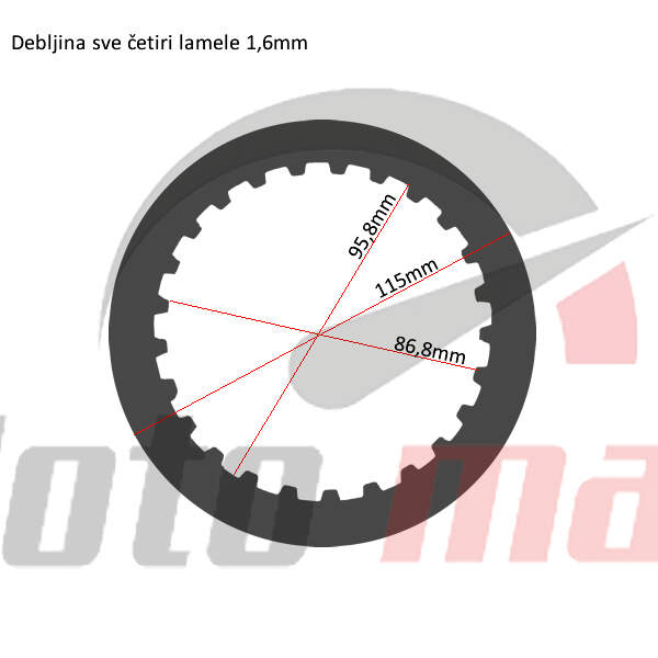 Lamele trw metalne mes347-4 set