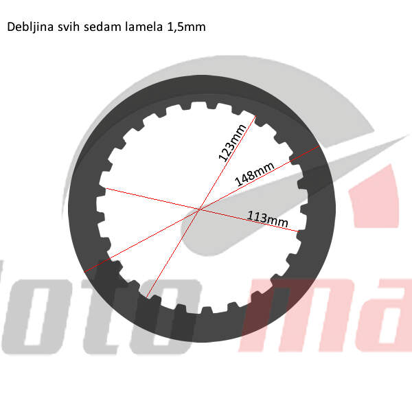 Lamele trw metalne mes351-7 set