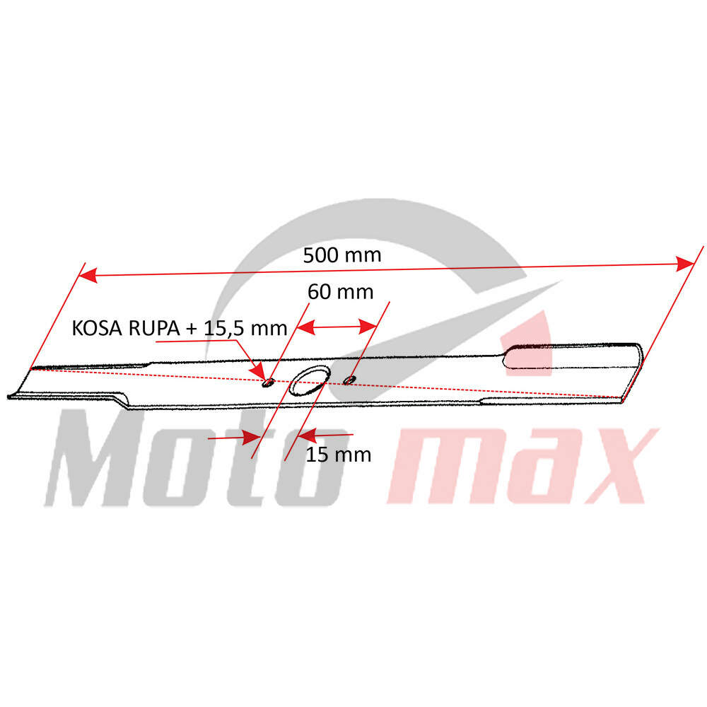 Noz kosacice l 505 mm fi 15 mm agm s 510 ngp thorp