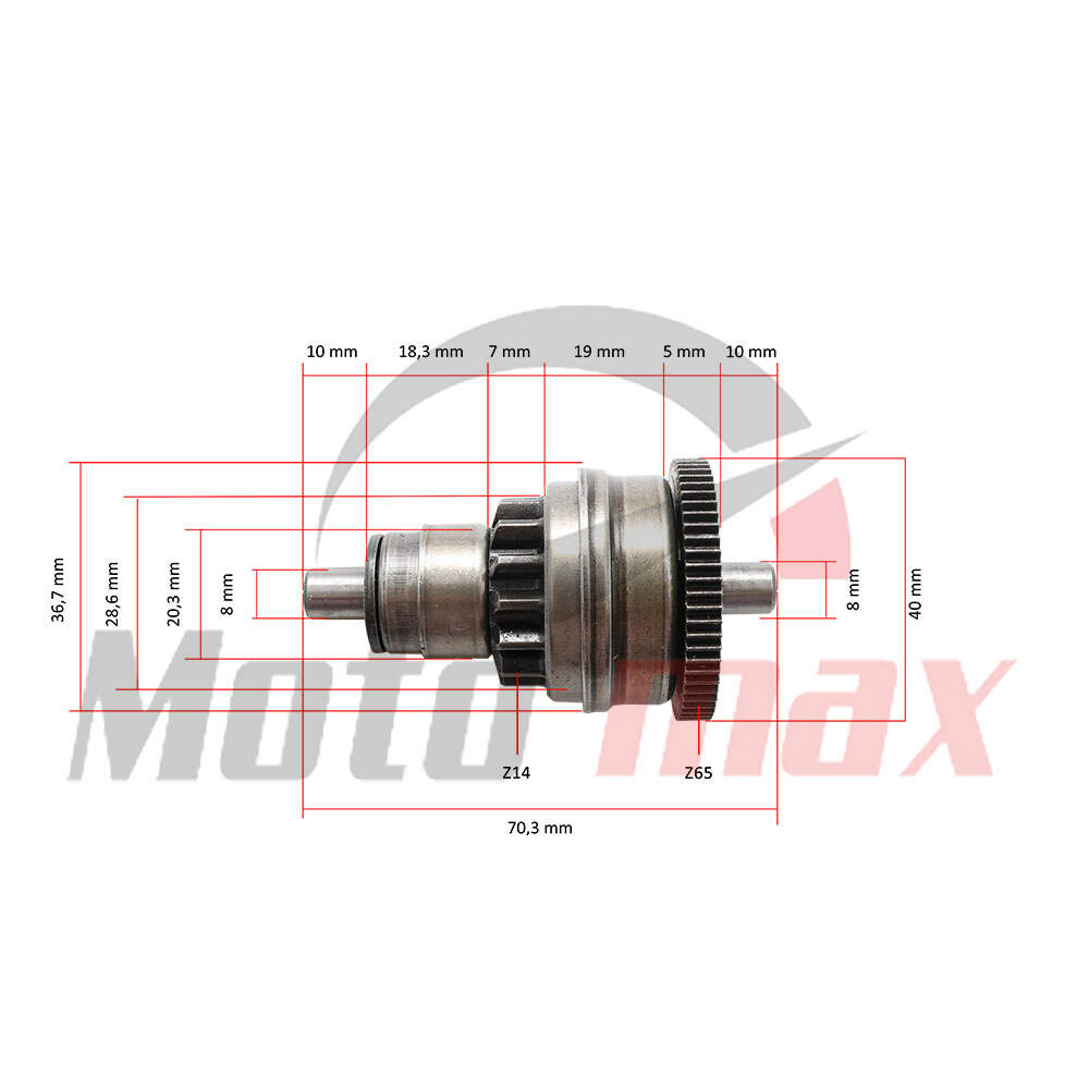 Starter bendix gy6 50cc 4t china