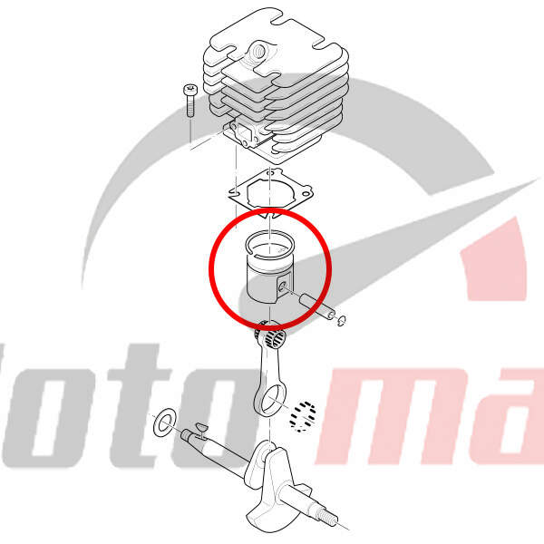 Piston dolmar 102 400 diameter 40 mm pin 9 mm aip